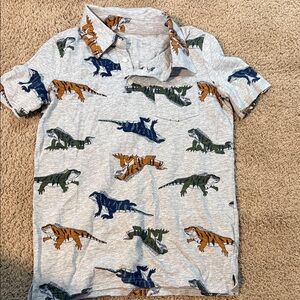 Carter's Gray Dinosaur Polo Shirt